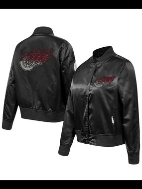 Women's Detroit Red Wings Pro Standard Rhinestone Jewels Satin Full-Snap Jacket